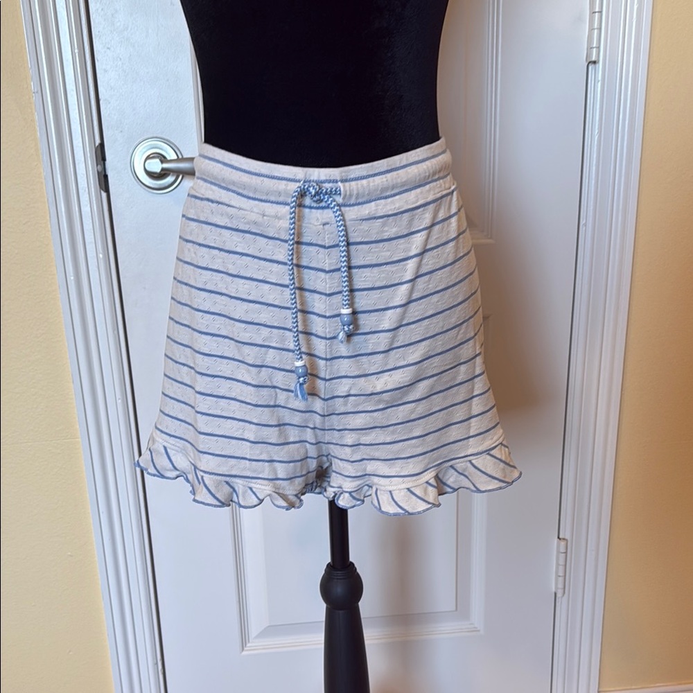 Roller Rabbit Blue and White Striped Women Shorts